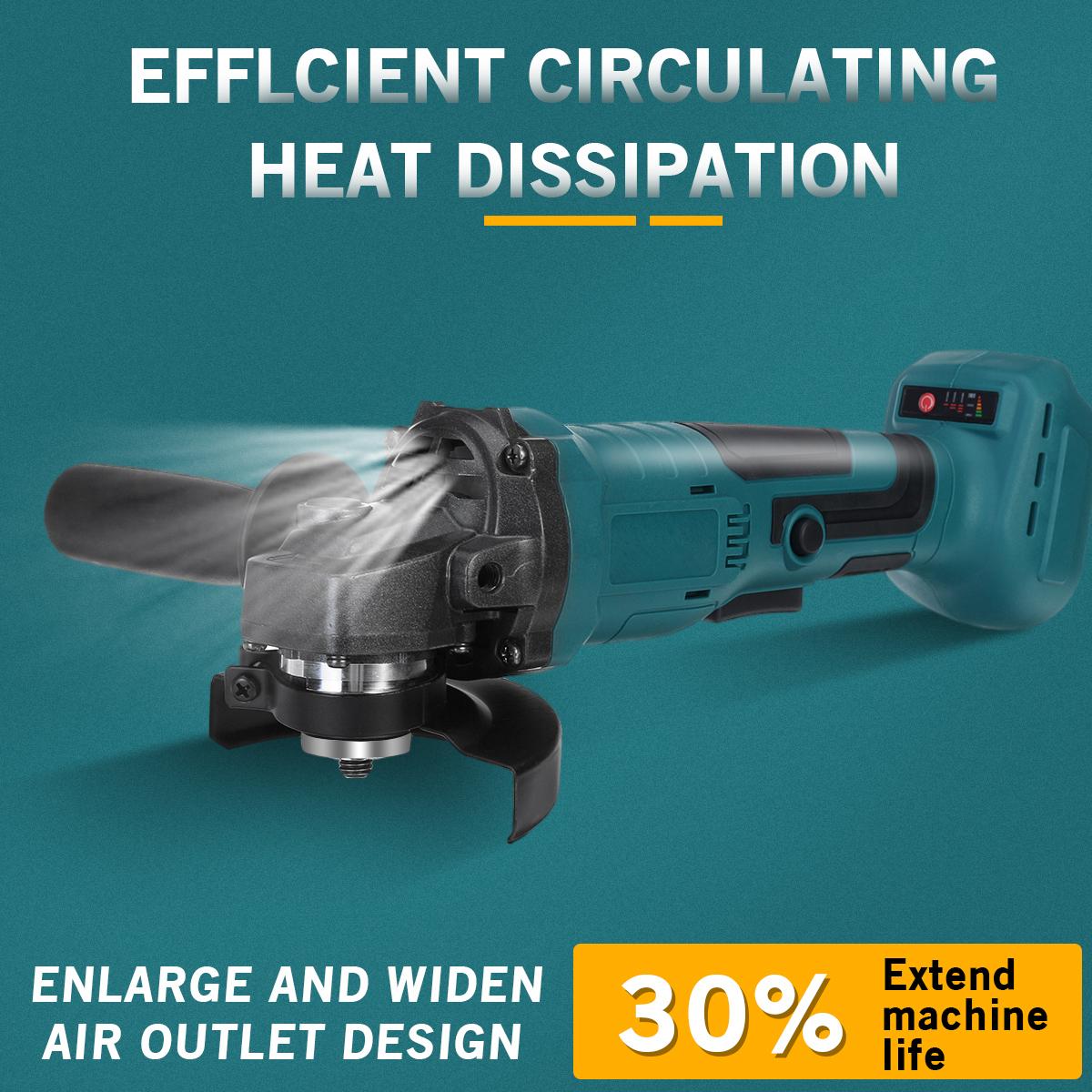 18V 800W Lithium Battery Brushless Angle Grinder 100MM 11000RPM Rechargeable Polishing Sander Cutting Machine For Makiita Battery
