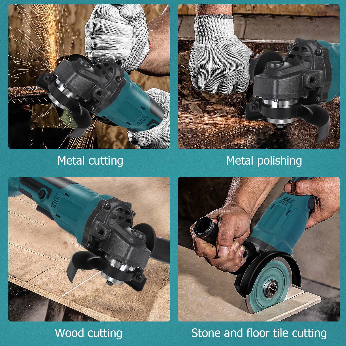 18V 800W Lithium Battery Brushless Angle Grinder 100MM 11000RPM Rechargeable Polishing Sander Cutting Machine For Makiita Battery