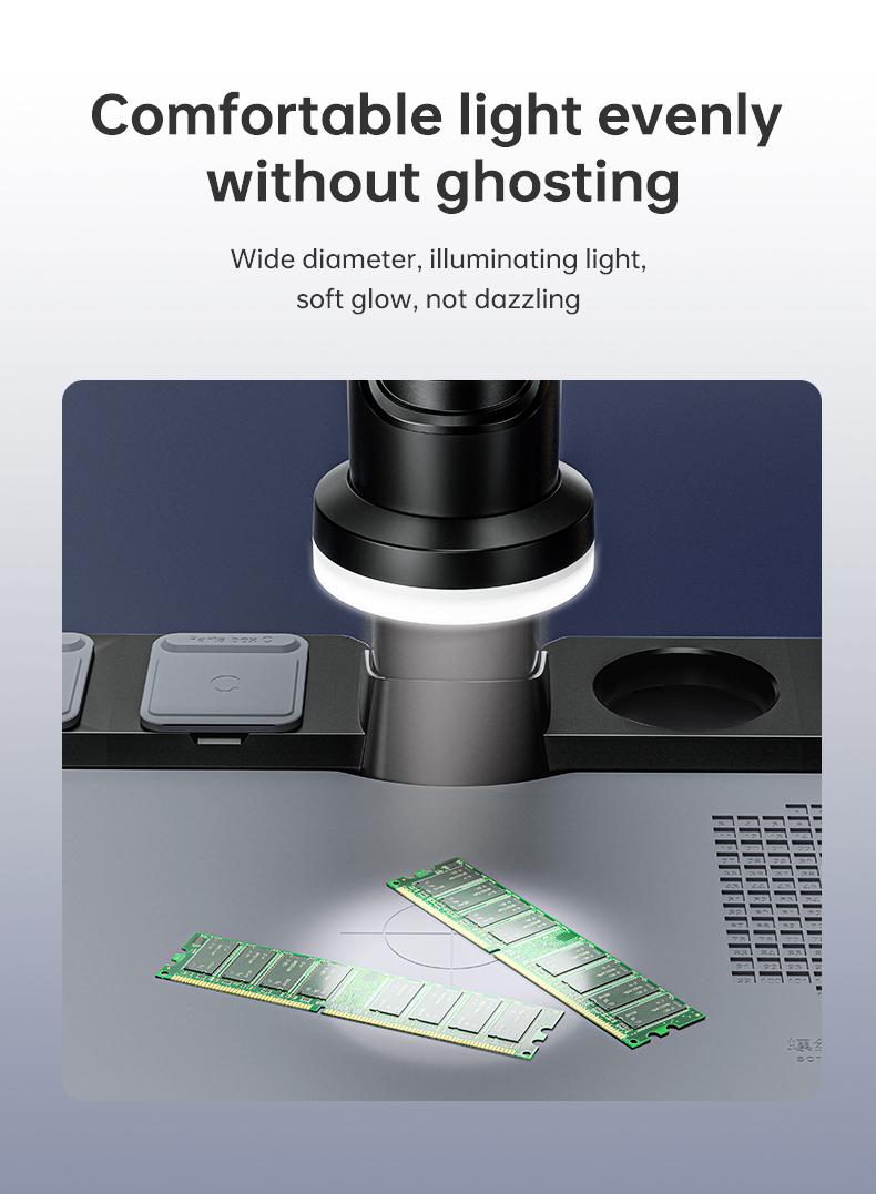 Digital Microscope 1600X 12MP Camera Sensor Coin Microscope 7 Touch LCD Microscope with Wired Remote 28 LED Fill Lights For PC