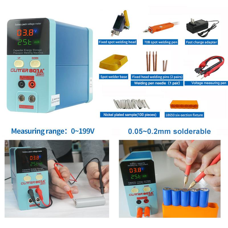 11.3KW Handheld Spot Welder Energy Storage Type Electric Welder with Test Voltage Function for Battery Welding Repair Production EU/US Plug