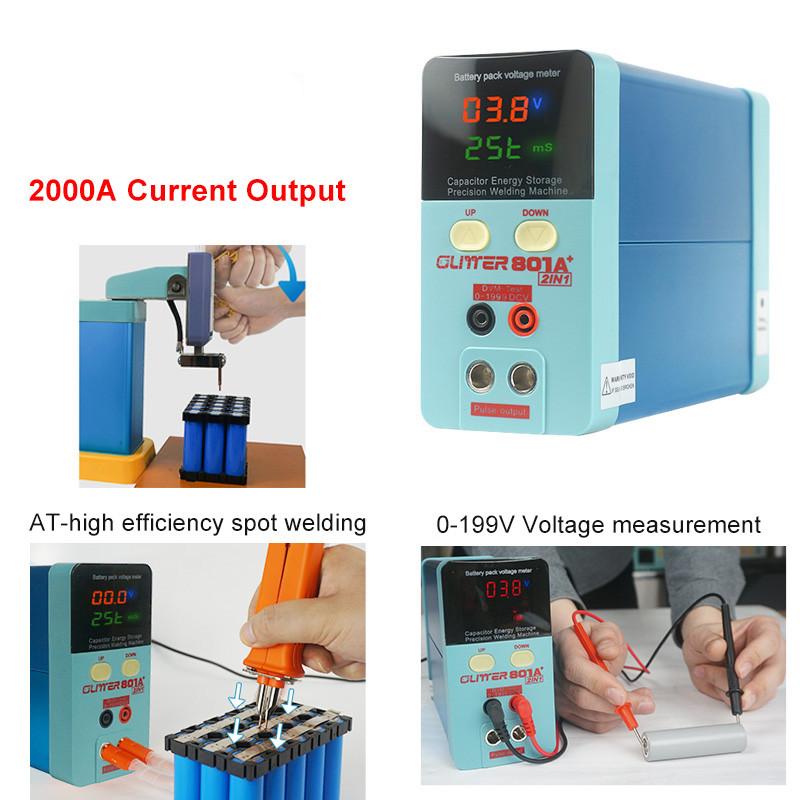 11.3KW Handheld Spot Welder Energy Storage Type Electric Welder with Test Voltage Function for Battery Welding Repair Production EU/US Plug