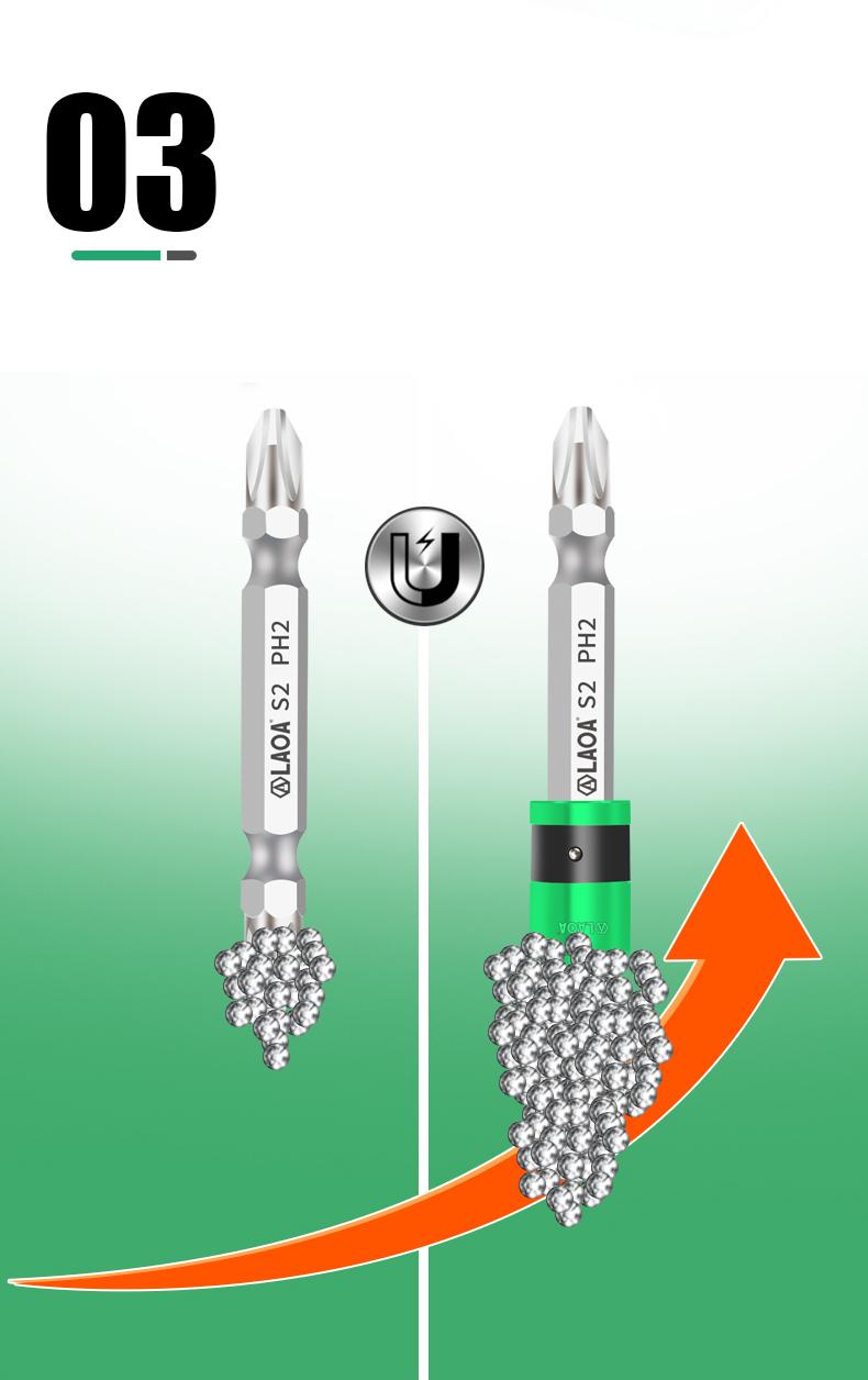 S2 1/4inch Screwdriver Bit With Magnetic Ring 6.35mm Electric Screwdriver bits and Magnetism Ring