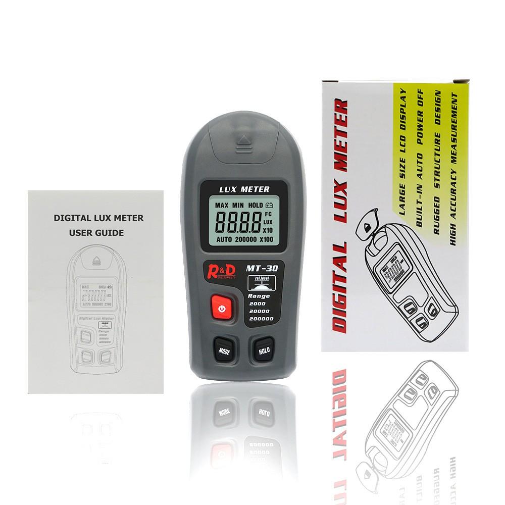 RZ Digital Lux Meter 200,000 Lux Digital LCD Pocket Light Meter Lux/FC Measure Tester illuminometer Sensor Photometer MT-30