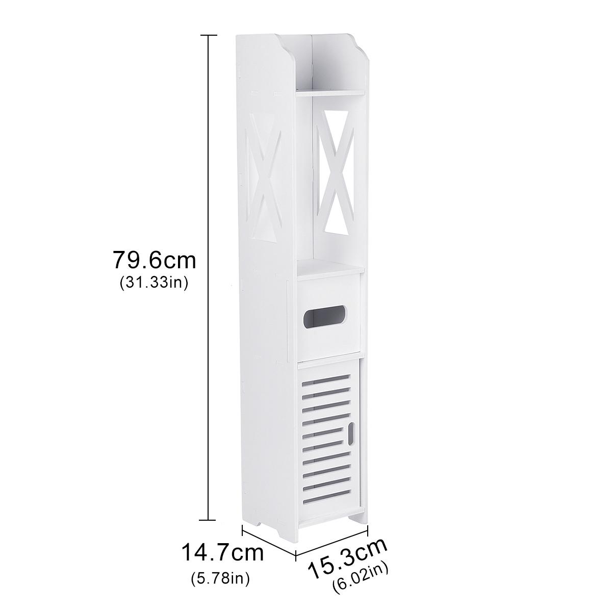 Small Bathroom Toilet Storage Cabinet Waterproof Organizer Standing Rack Shelf