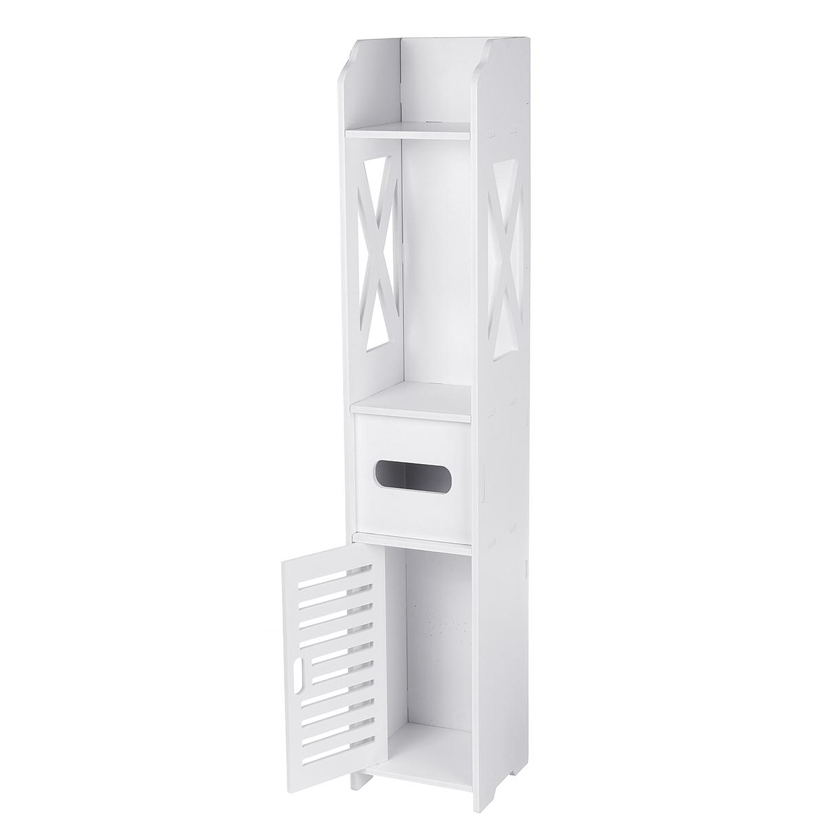 Small Bathroom Toilet Storage Cabinet Waterproof Organizer Standing Rack Shelf