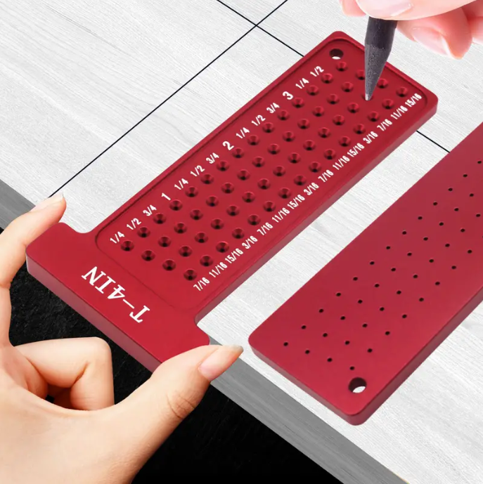 T type Woodworking Scriber Metric/Inch Precision T-Ruler T 100MM And T 4IN Pocket Marking Gauge Measurement Manual Marking DIY Tools