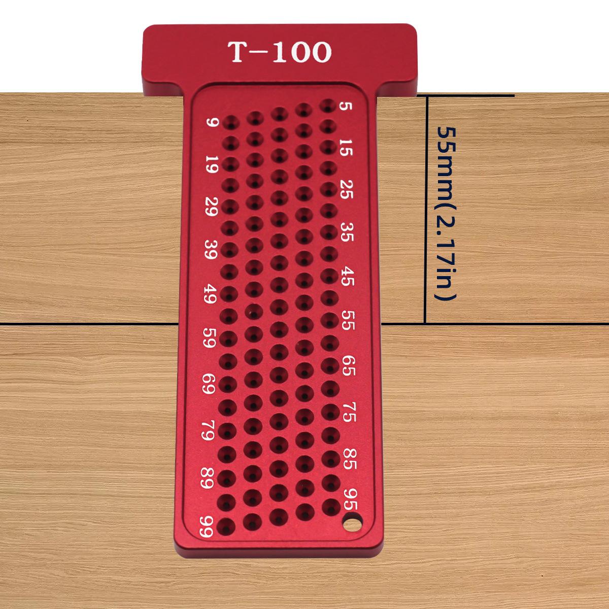 T type Woodworking Scriber Metric/Inch Precision T-Ruler T 100MM And T 4IN Pocket Marking Gauge Measurement Manual Marking DIY Tools