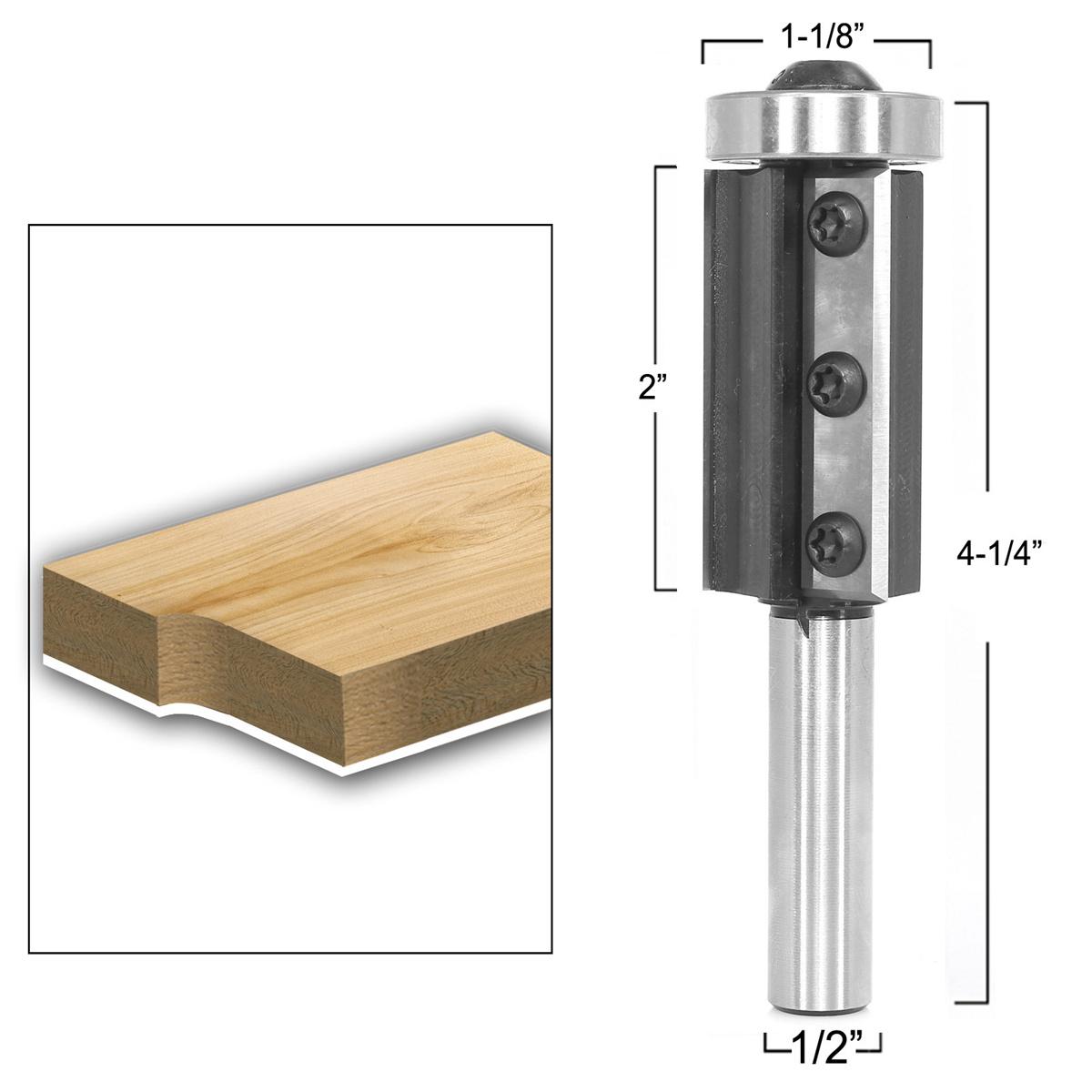 Tideway 12mm Carbide Flush Trim Router Bit – 1/4" Shank – LC02081234 Straight Cut
