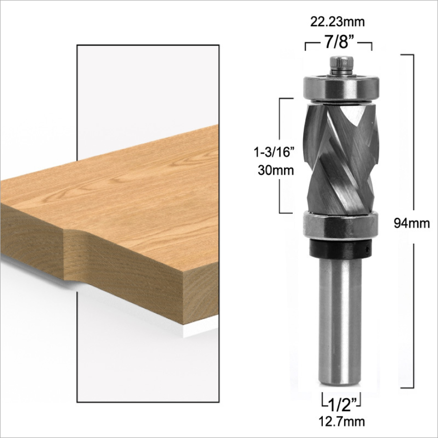 1/2 Shank Carbide CNC Router Bit Milling Cutter Bearing Trimming Ultra-Perfomance Compression Flush Trim For Wood