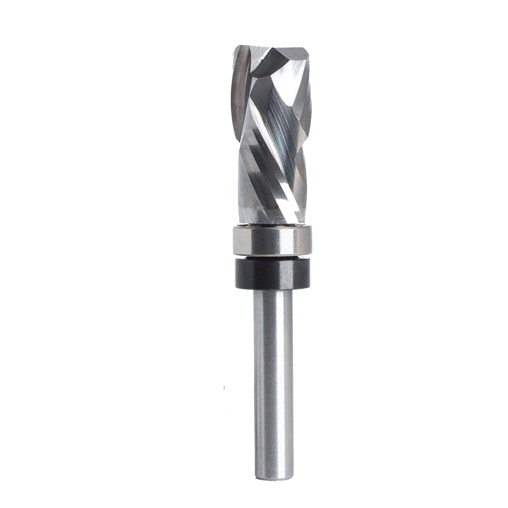 12.7*25.4*67MM Carbide Lower Bearing Spiral Trimming CNC Router Bit End Mill 1/4 6.35mm Shank for Woodworking