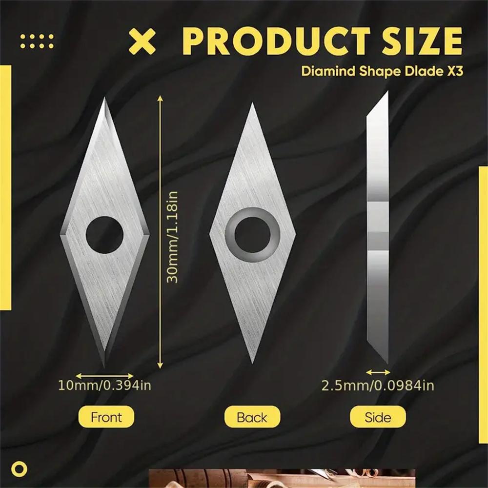 12PCS Tungsten Carbide Cutters Inserts Set Include 11 mm Square With Radiu 12mm And 8.9mm Round 30 X 10mm Diamond With Pointed Point