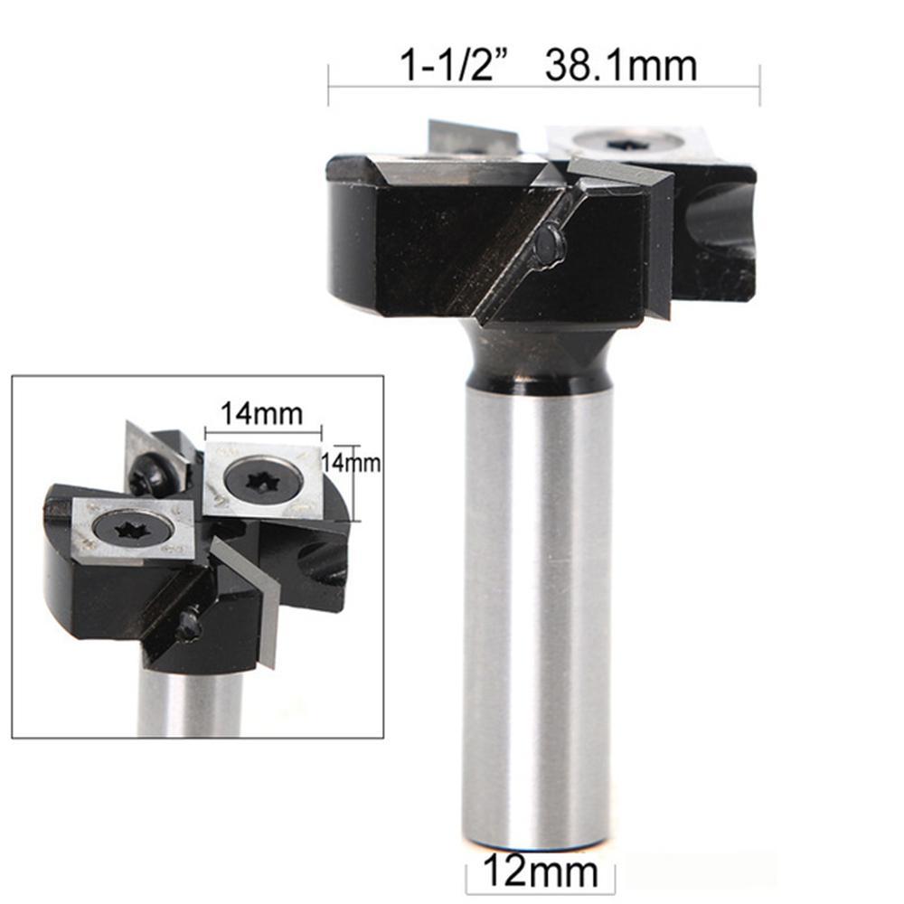 12mm 1/2 Inch Shank Router Bit Milling Cutter with Cemented Carbide Insert Woodworking Bits Insert-Style Indexable Cutter
