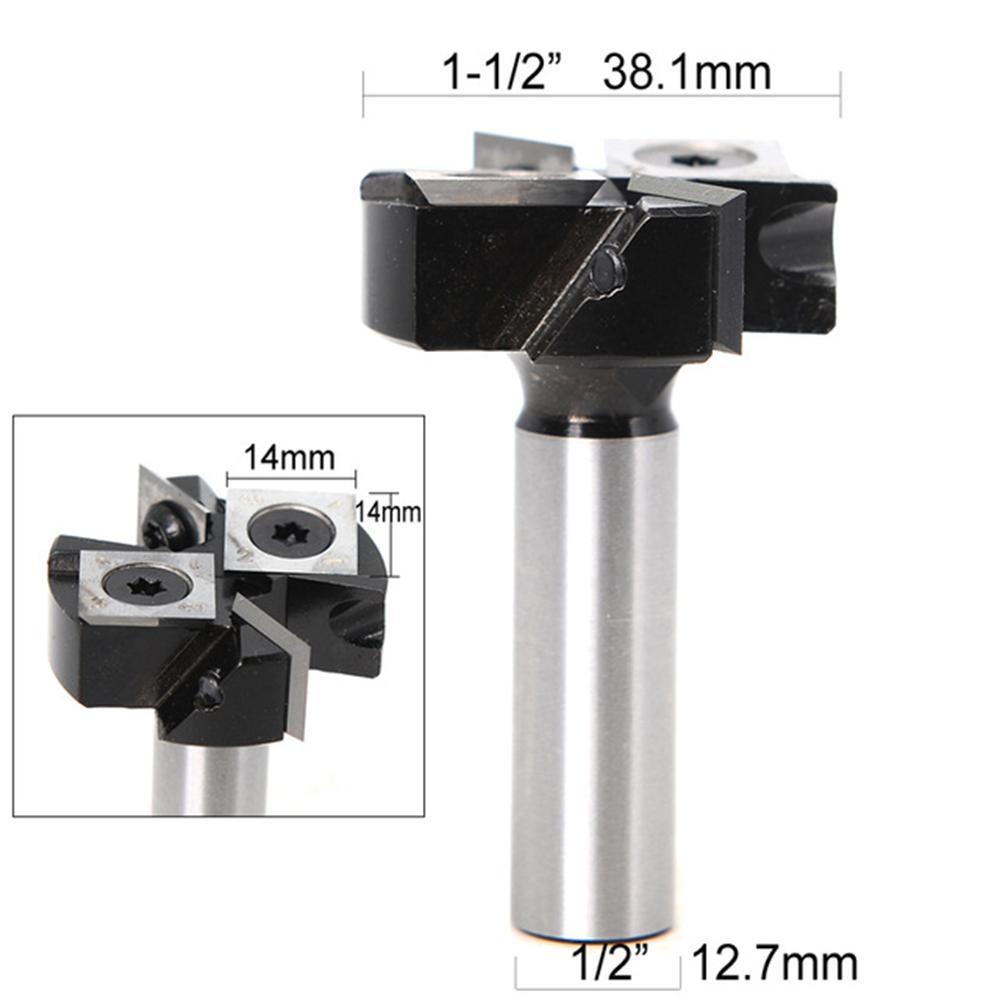 12mm 1/2 Inch Shank Router Bit Milling Cutter with Cemented Carbide Insert Woodworking Bits Insert-Style Indexable Cutter