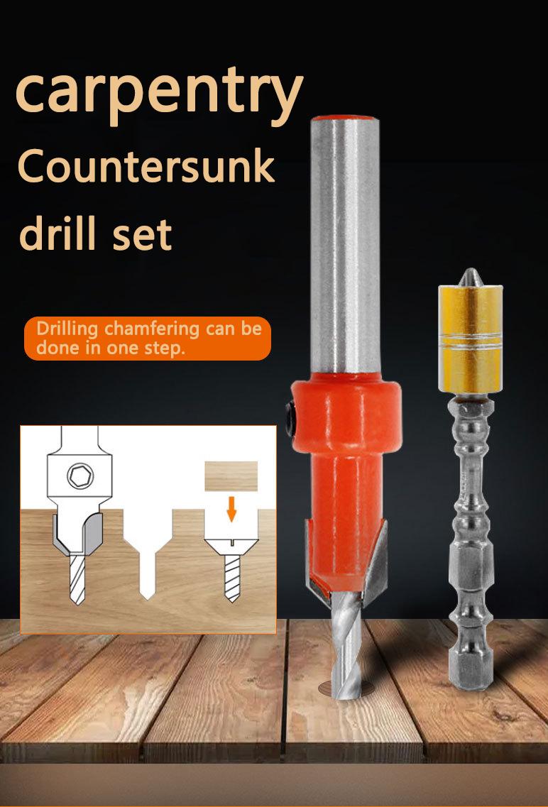 2.8-4mm Wood Countersink Drill Bit Set  Tungsten Steel 45# Steel Body High Precision Durable Wear Resistant Tapered Drill Bits
