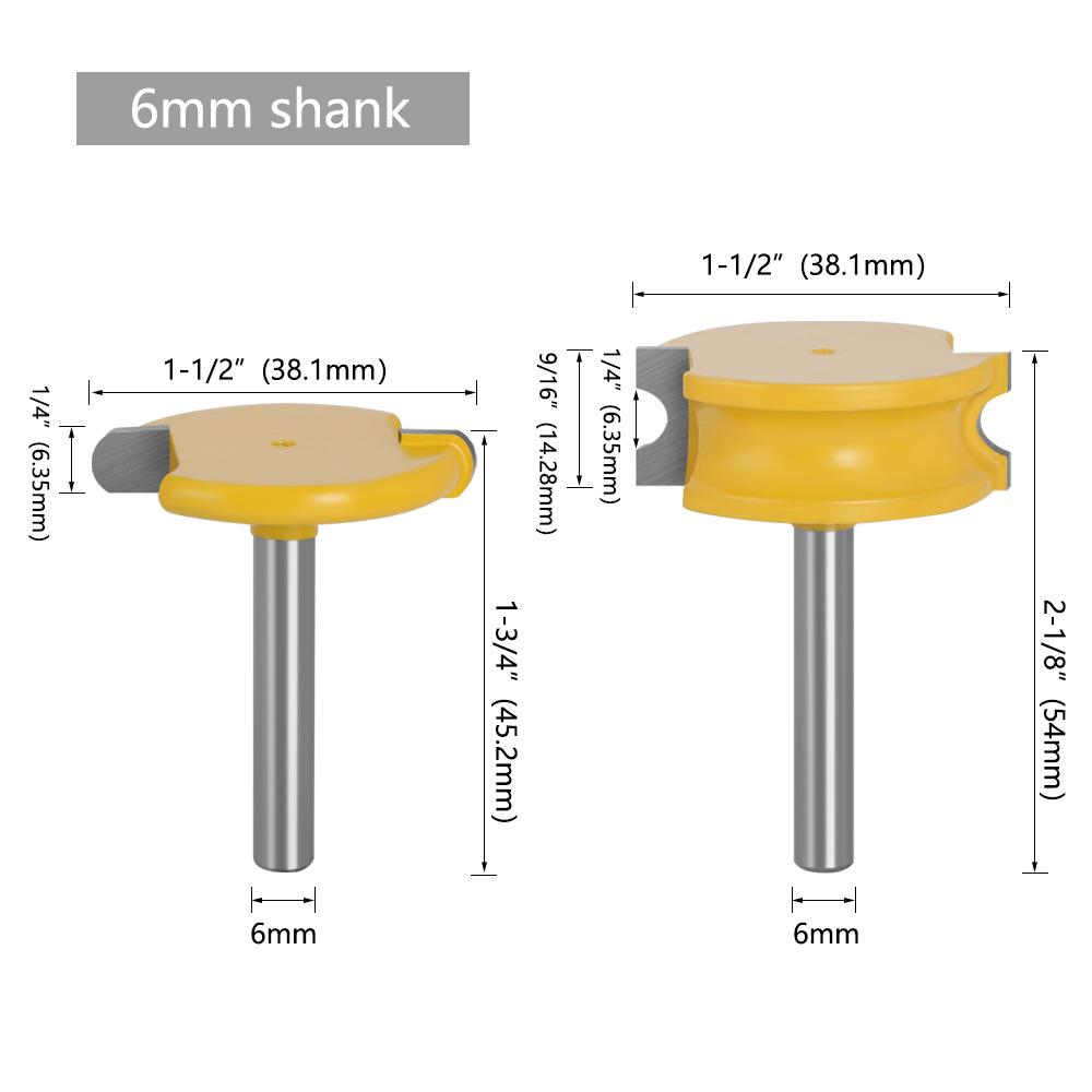 2PCS Canoe Flute and Bead Router Bit Set Precise Cutting Tool Ideal For Decorative Edges Long-Lasting Performance 1/2 1/4 6mm 8m 12mm