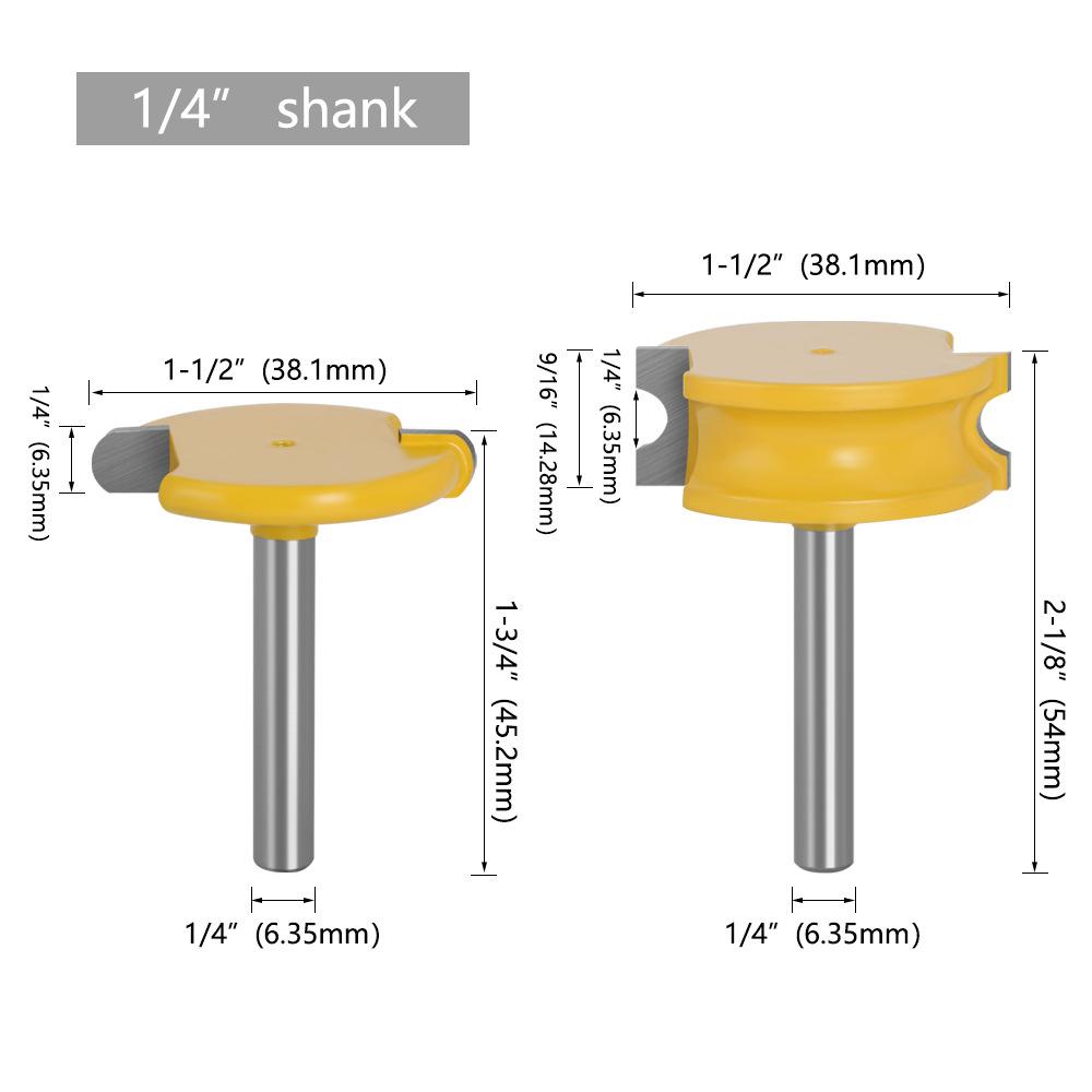 2PCS Canoe Flute and Bead Router Bit Set Precise Cutting Tool Ideal For Decorative Edges Long-Lasting Performance 1/2 1/4 6mm 8m 12mm