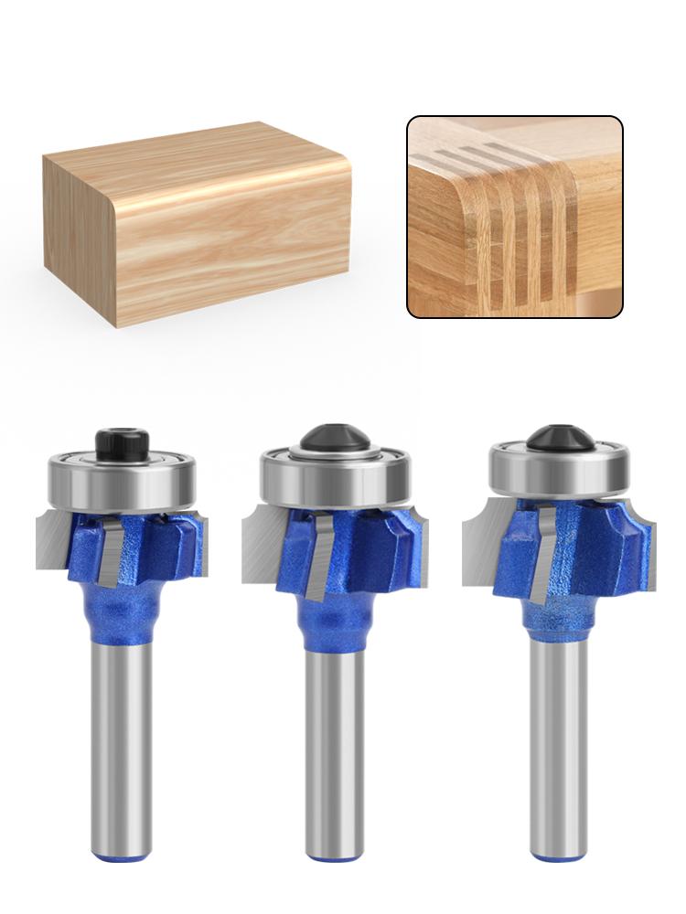3PCS 6mm 8mm 1/4Shank Z4 Corner Round Router Bit R1 R2 R3 Trim Edging Woodworking Mill Classical Cutter Bit