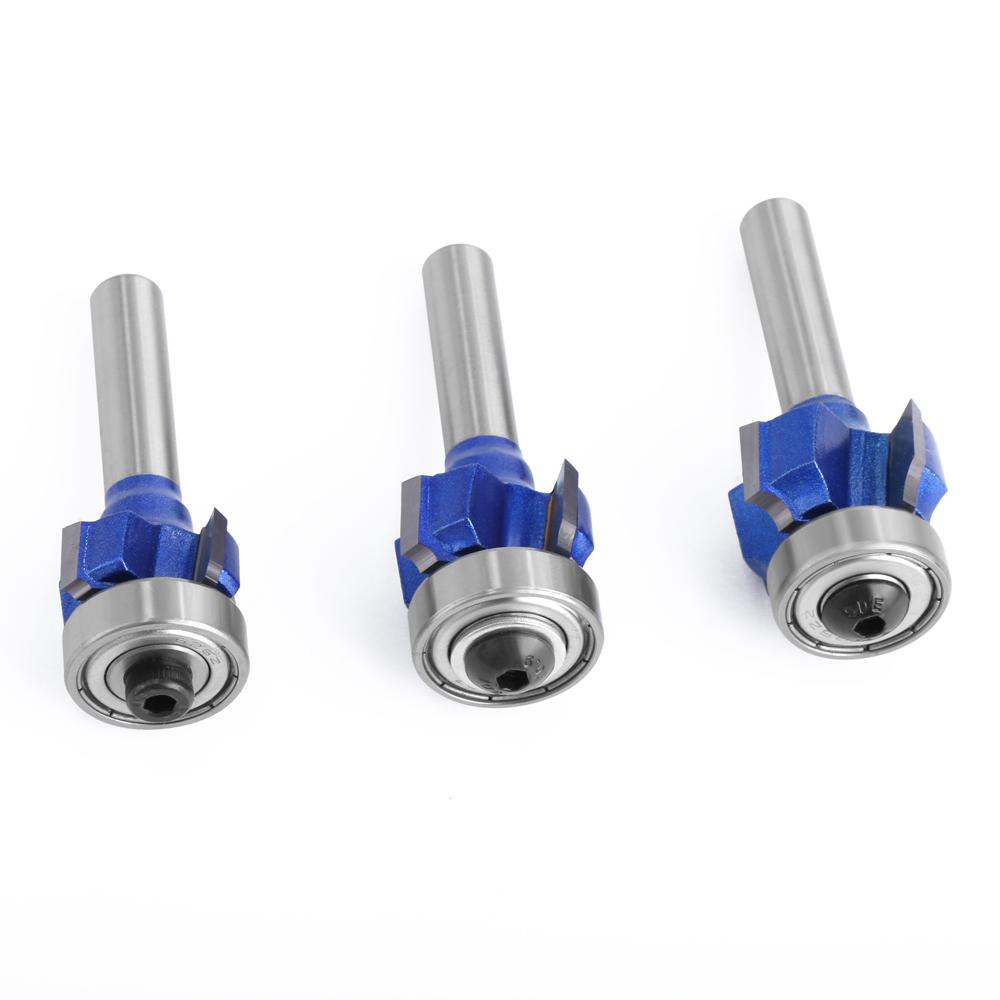 3PCS 6mm 8mm 1/4Shank Z4 Corner Round Router Bit R1 R2 R3 Trim Edging Woodworking Mill Classical Cutter Bit