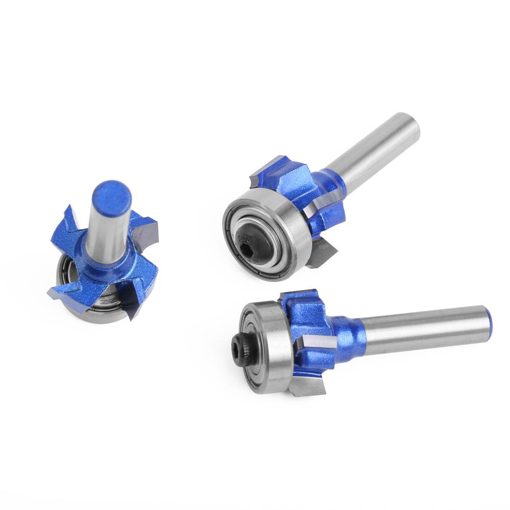 3PCS 6mm 8mm 1/4Shank Z4 Corner Round Router Bit R1 R2 R3 Trim Edging Woodworking Mill Classical Cutter Bit