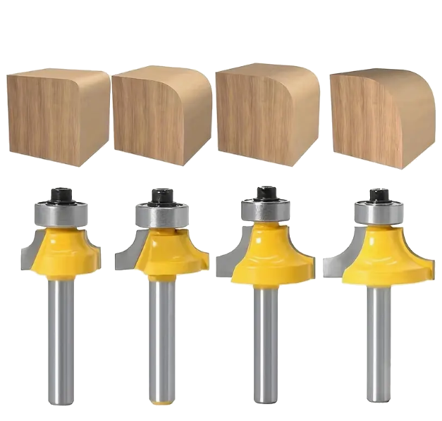 6.35mm Shank Router Bits Set Corner Round Over High quality Alloy Corner Rounding  Milling Cutter With Bearing For Wood Woodworking Tool