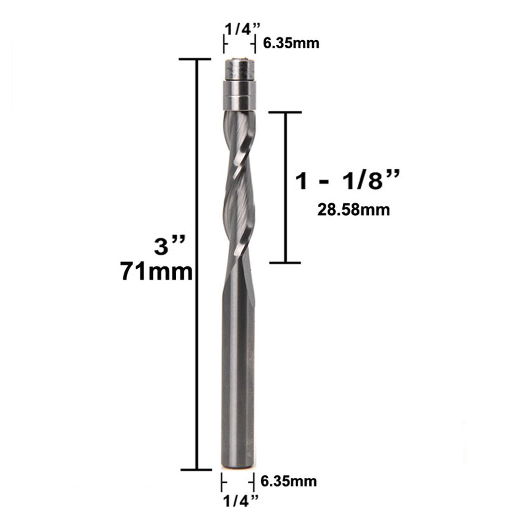6mm 1/4 Inch Shank Milling Cutter Solid Carbide-Tipped Cutter End Mill CNC Router Bit Woodworking Tool