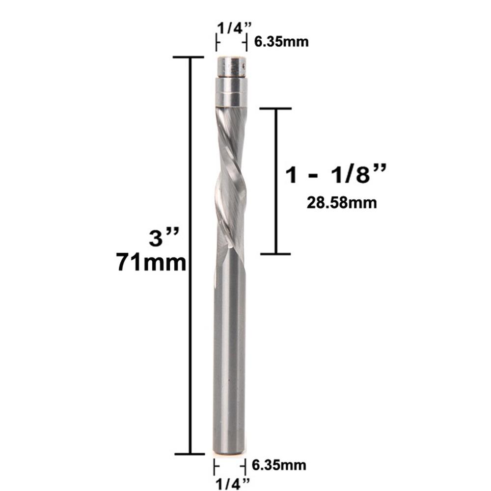 6mm 1/4 Inch Shank Milling Cutter Solid Carbide-Tipped Cutter End Mill CNC Router Bit Woodworking Tool