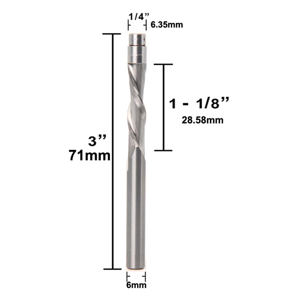 6mm 1/4 Inch Shank Milling Cutter Solid Carbide-Tipped Cutter End Mill CNC Router Bit Woodworking Tool