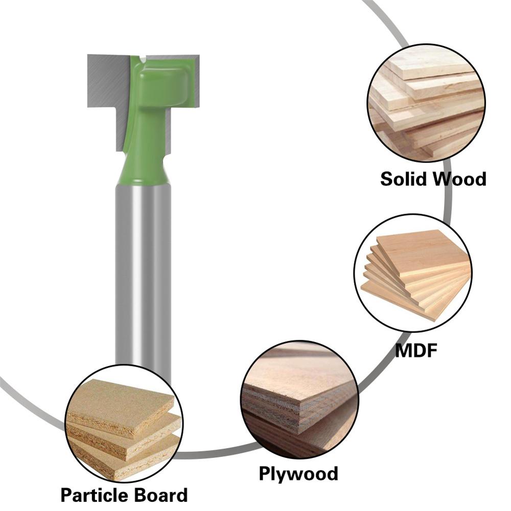6mm 1/4 Shank T-Track Slotting & T-Slot Keyhole Cutter Router Bit Steel Handle 5/16 3/8'' & 1/2'' Length Cutter For Wood