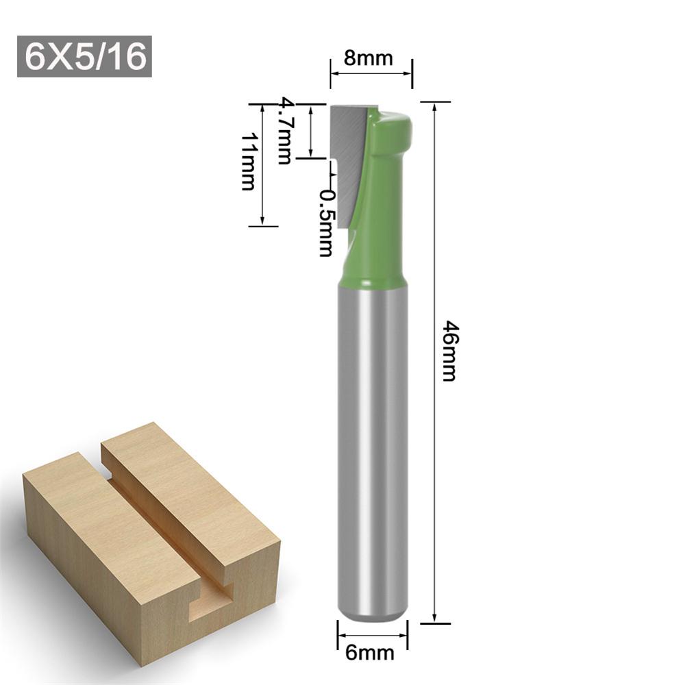 6mm 1/4 Shank T-Track Slotting & T-Slot Keyhole Cutter Router Bit Steel Handle 5/16 3/8'' & 1/2'' Length Cutter For Wood