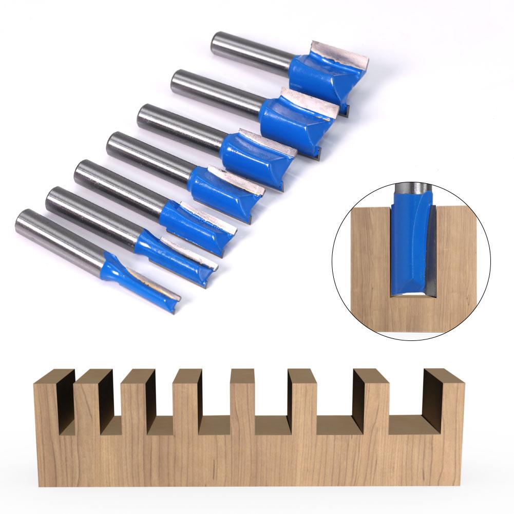 8mm Shank Straight Woodworking Router Bit Set Carpenter Milling Cutter 5/6/8/10/12/14/18/20mm Cutting Diameter