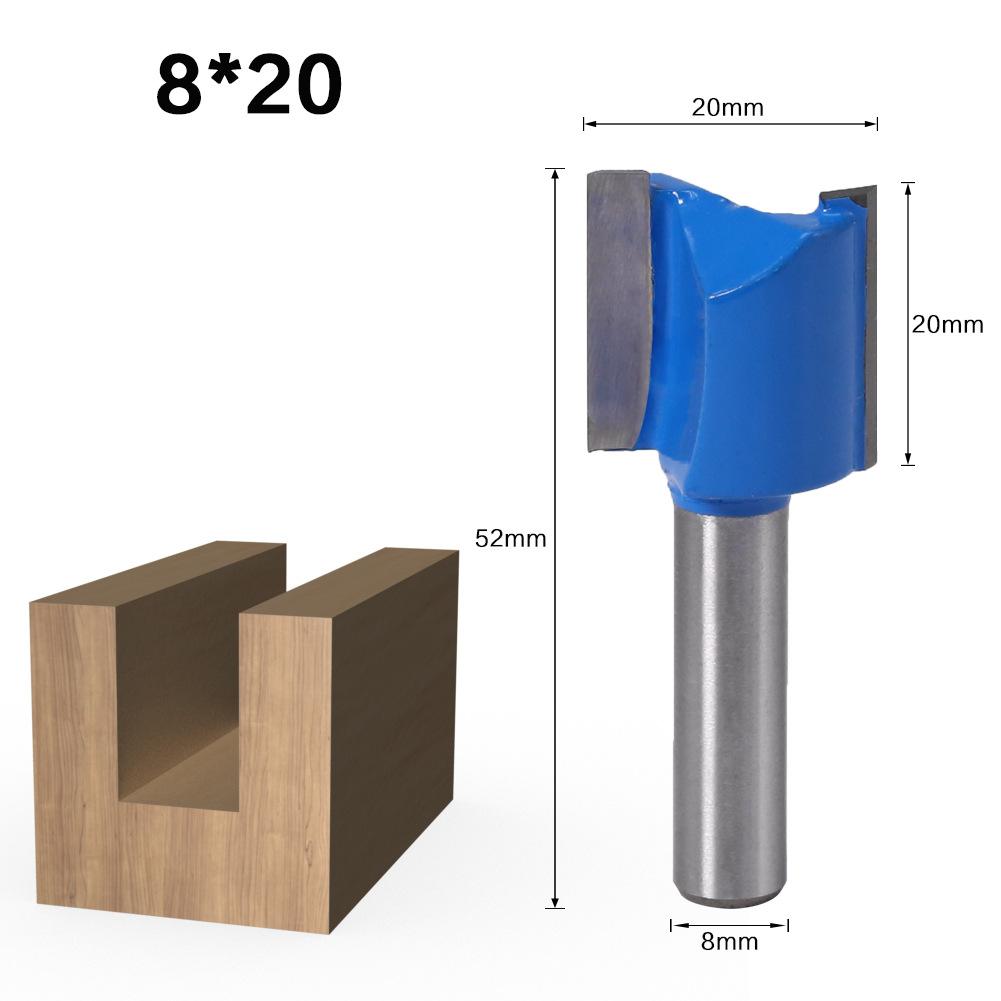 8mm Shank Straight Woodworking Router Bit Set Carpenter Milling Cutter 5/6/8/10/12/14/18/20mm Cutting Diameter