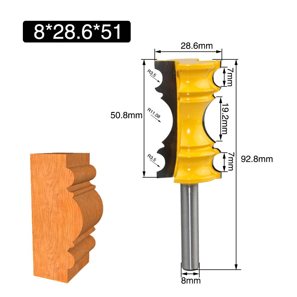 Crown Molding Router Bit 1/2/8mm/12mm Shank Router Bit Large Elaborate Milling Cutter Chair Rail Molding For Woodworking Tool