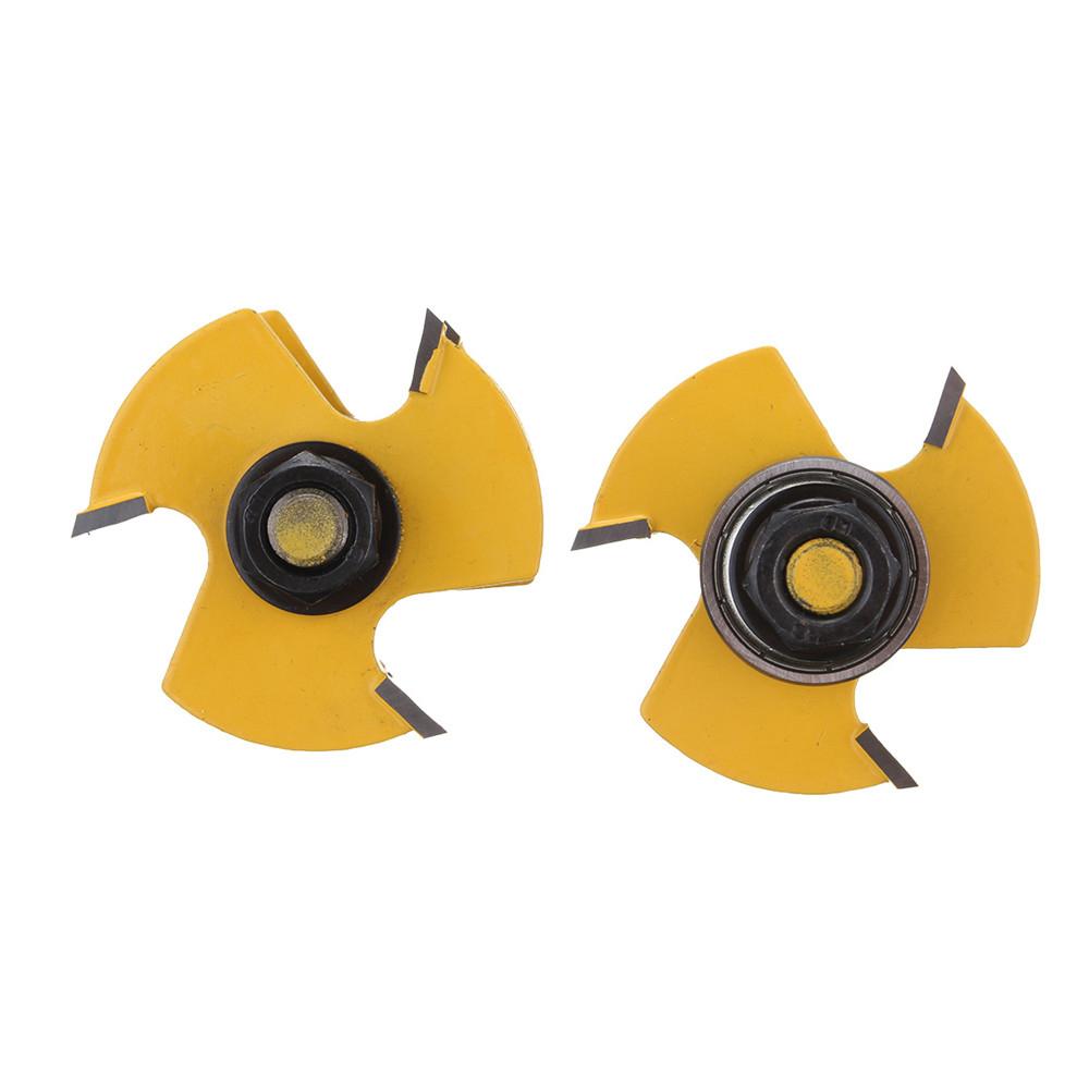 Socoje 2 pc 6mm 1/4 inch Shank high quality Joint Assembly Router Bit Set T-shape Wood Milling Cutter