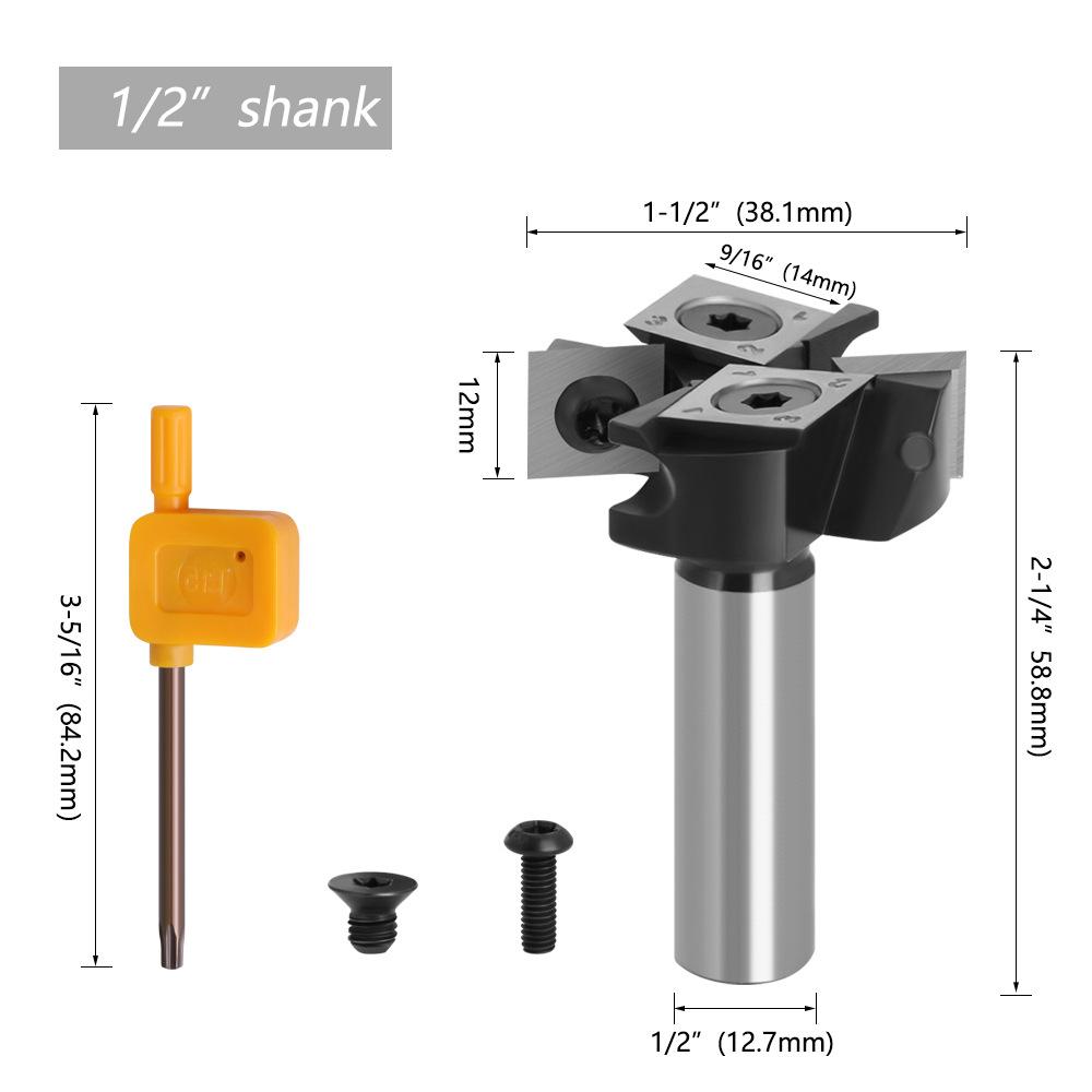 Four-blade 12MM 8MM 1/2 Shank Removable Router Bit  Wood Milling Cutter Planing Tool Woodworking Tools