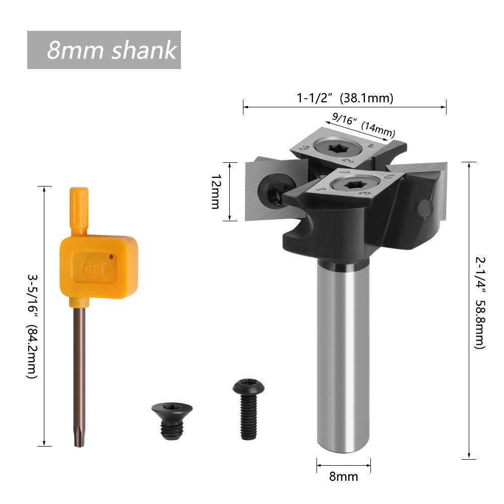 Four-blade 12MM 8MM 1/2 Shank Removable Router Bit  Wood Milling Cutter Planing Tool Woodworking Tools