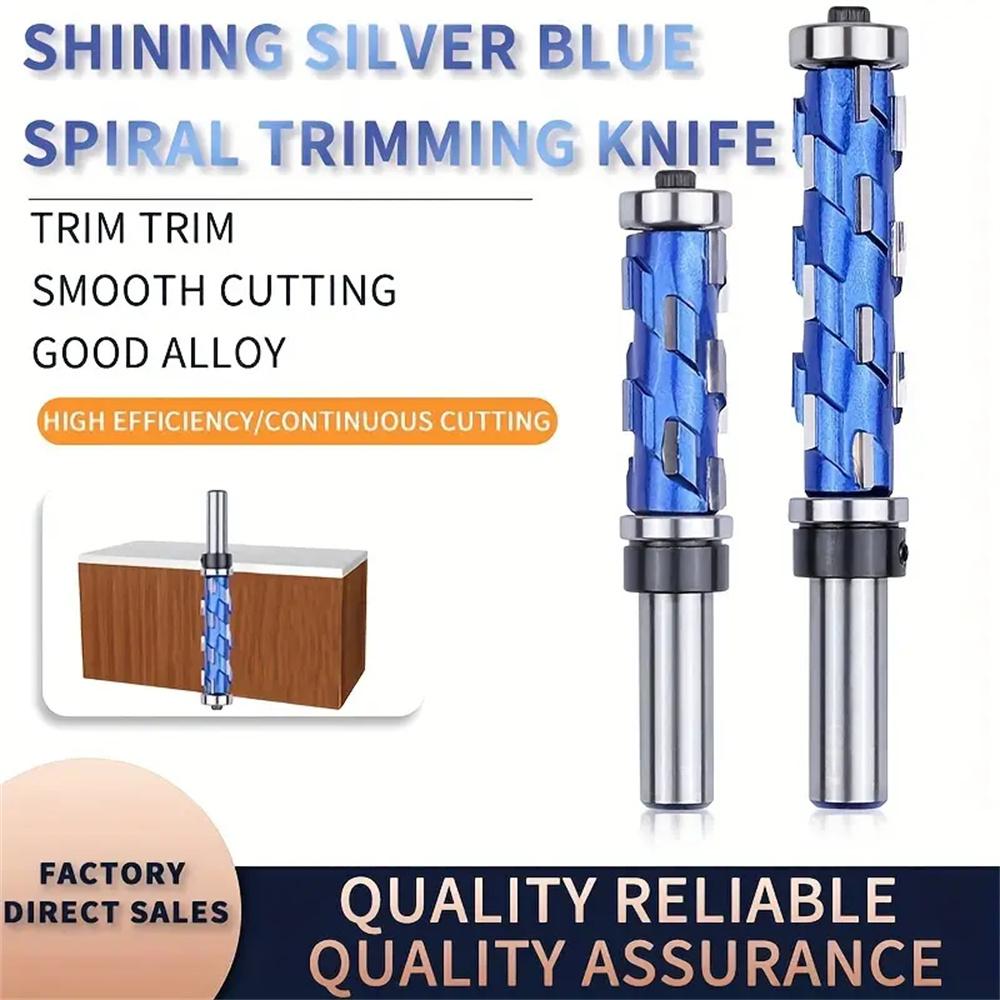 High-Grade Carbide Flush Trim Router Bit with 1/2 Round Shank Double Bearing Design for Woodworking Projects Ideal