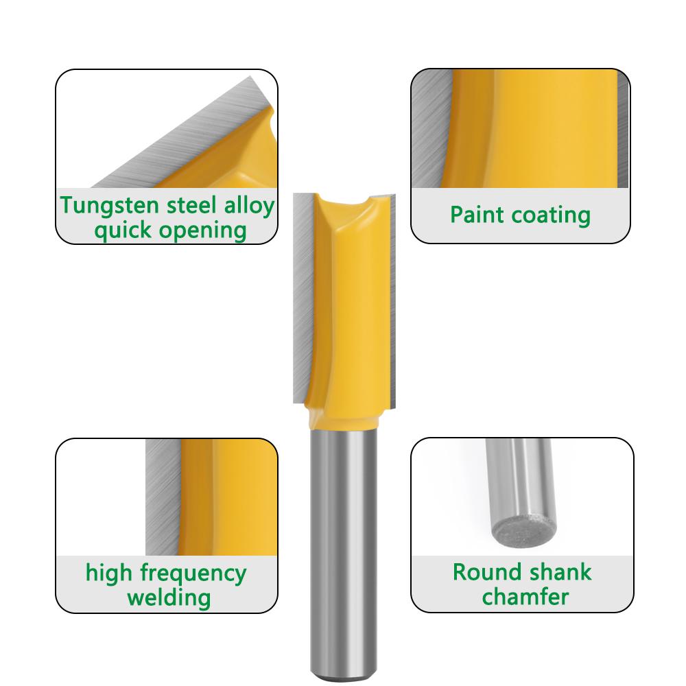 5pcs set 8mm Shank Straight Bit Tungsten Carbide Double Flute Router Bits Milling Cutter for Wood Woodwork Tool C08002T5A