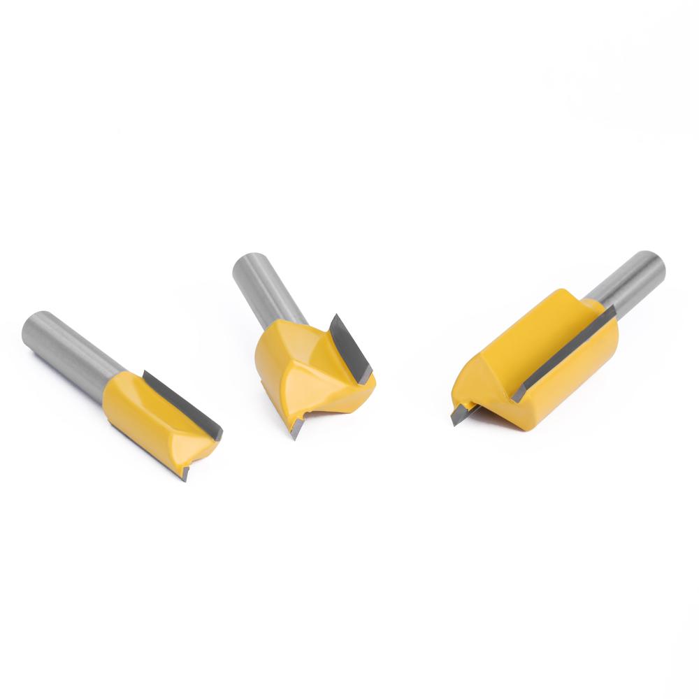 5pcs set 8mm Shank Straight Bit Tungsten Carbide Double Flute Router Bits Milling Cutter for Wood Woodwork Tool C08002T5A
