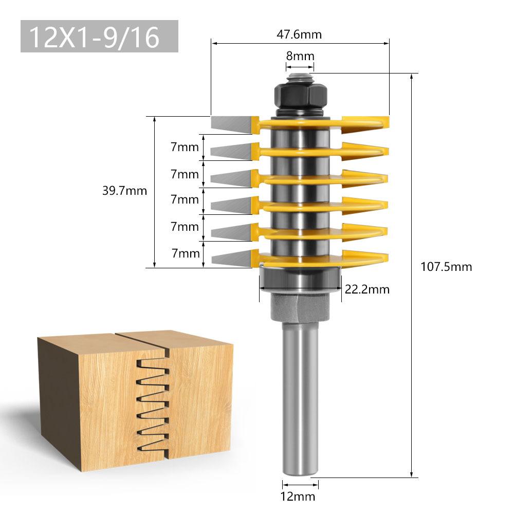 Carbide Finger Joint Router Bit 1/2 Inch / 8MM / 12MM Shank Durable Rust Resistant Woodworking Tool for Precise Milling Compatible with Chainsaw