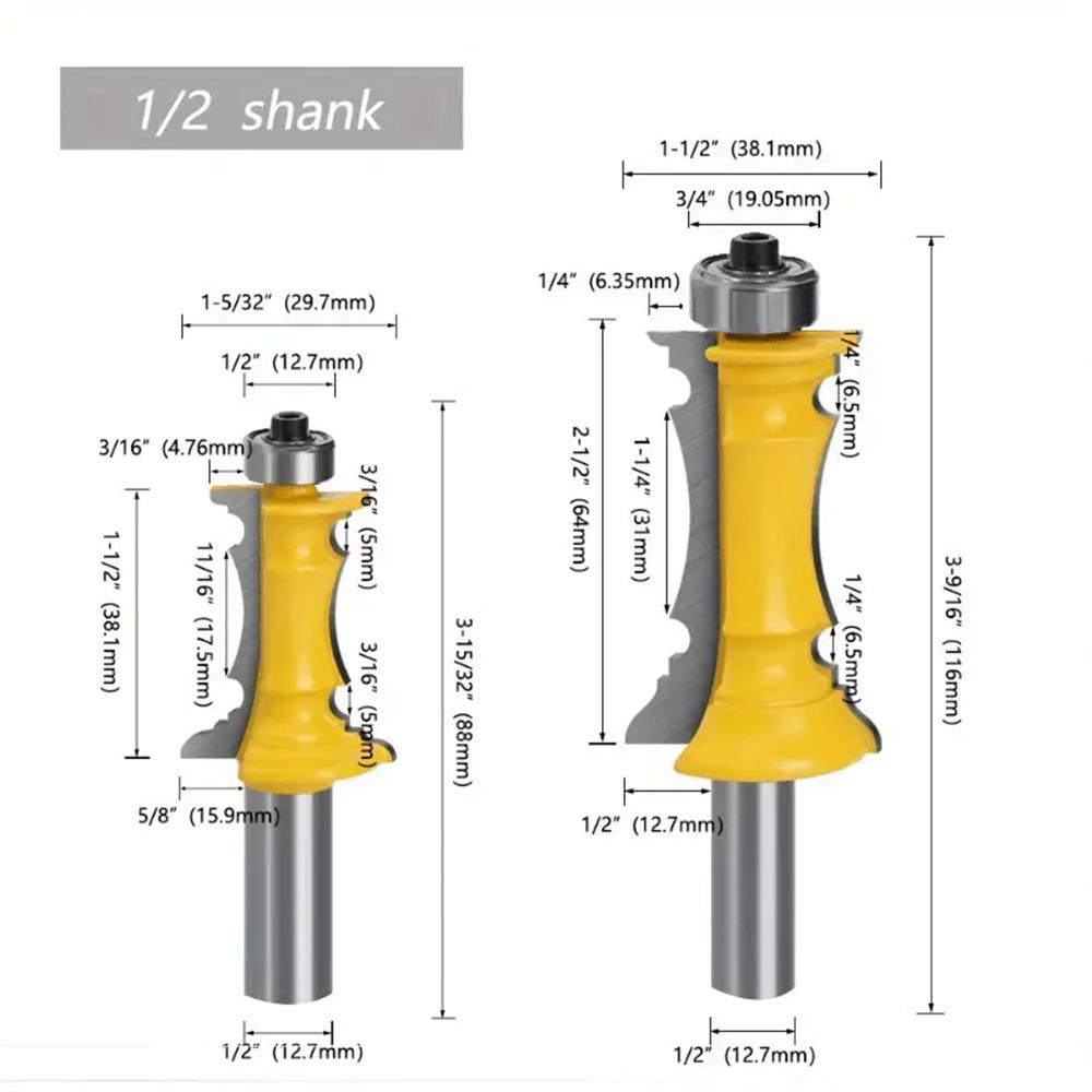 Small Mitered Drawer Front Molding Router Bit Carbide 1/2 inch Shank Durable Design Versatile Precision Cutting Popular Woodworking Essential