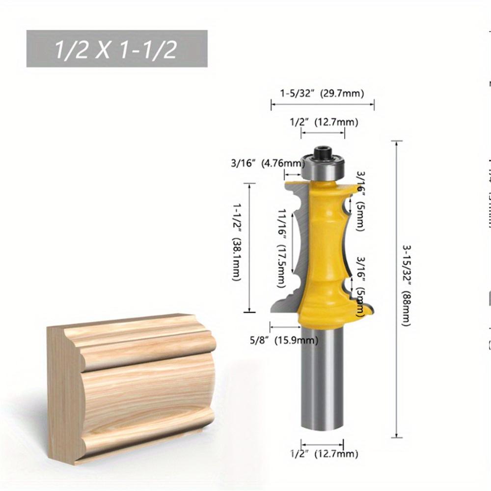 Small Mitered Drawer Front Molding Router Bit Carbide 1/2 inch Shank Durable Design Versatile Precision Cutting Popular Woodworking Essential