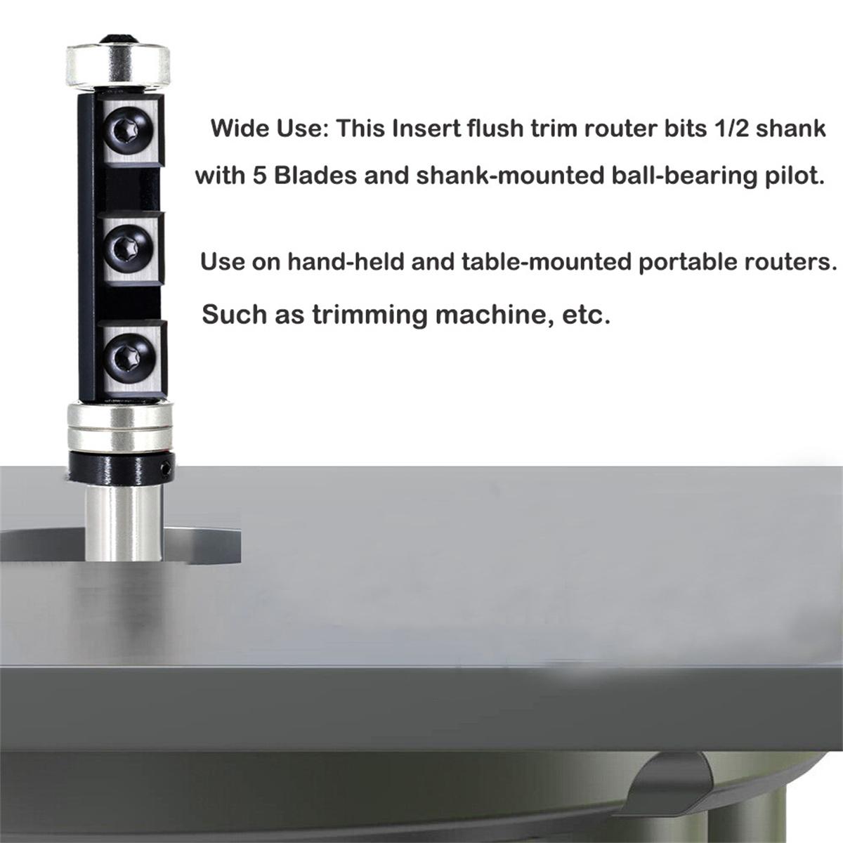 Woodworking Milling Cutter Router Bit Shank Size 1/2 inch 12mm Interchangeable Blades Easy Installation Perfect for Precision Cutting Durable Tool