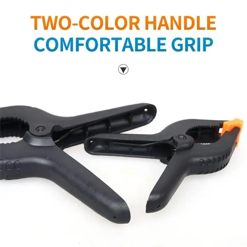 10pcs Ratchet Bar Clamp 2/3/4/6 Inch Woodworking A-Clip Black Wood Working Clip Plastic DIY Ergonomic Grip for Crafts Photography