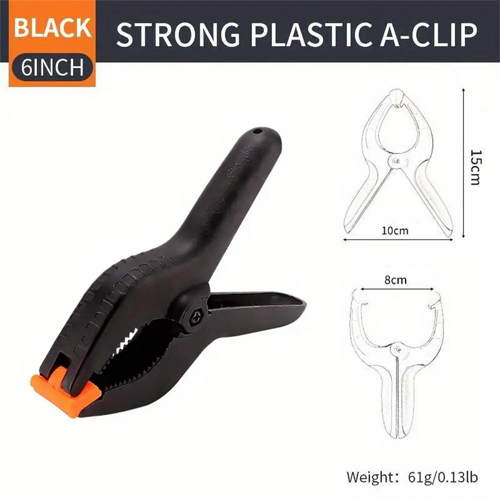 10pcs Ratchet Bar Clamp 2/3/4/6 Inch Woodworking A-Clip Black Wood Working Clip Plastic DIY Ergonomic Grip for Crafts Photography