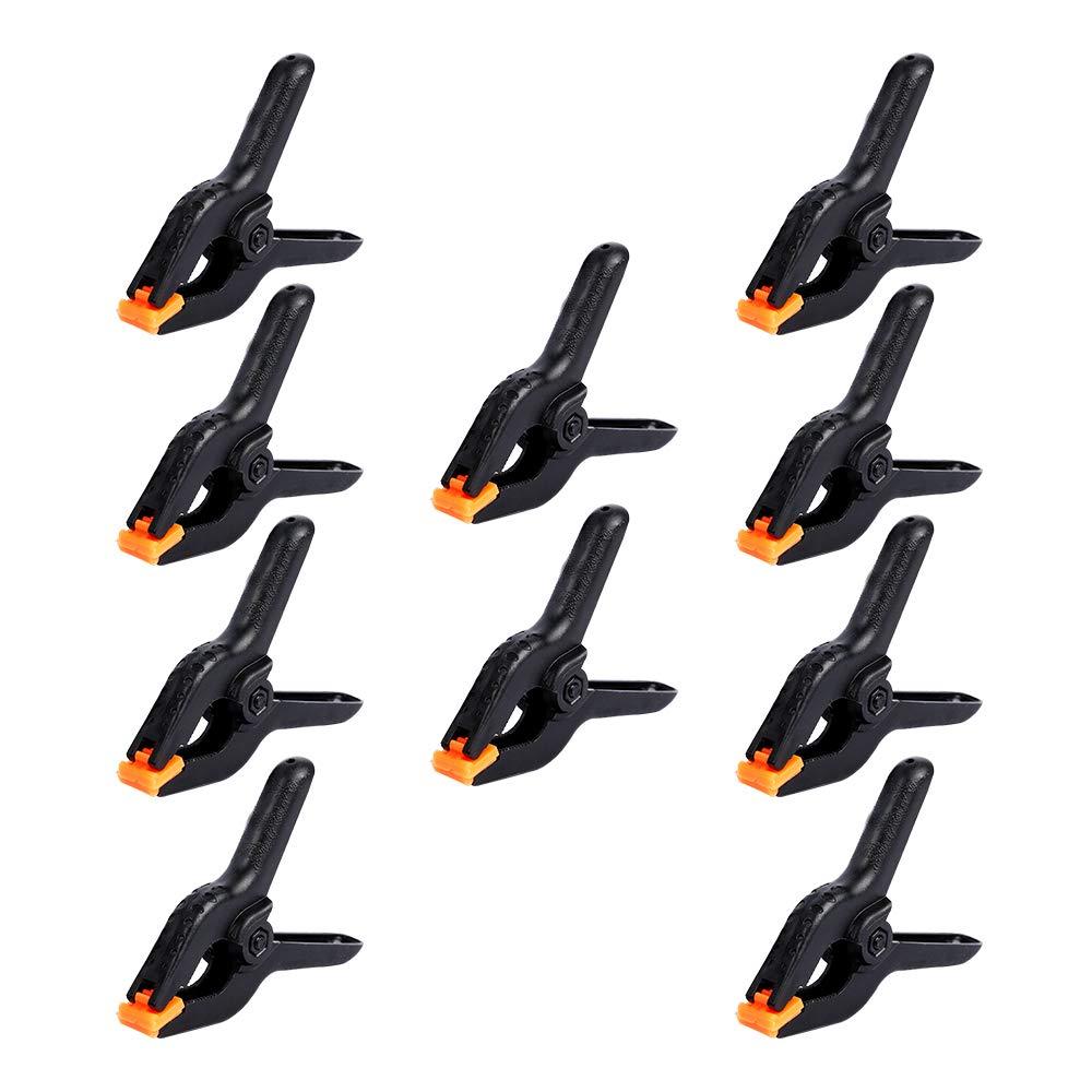 10pcs Ratchet Bar Clamp 2/3/4/6 Inch Woodworking A-Clip Black Wood Working Clip Plastic DIY Ergonomic Grip for Crafts Photography