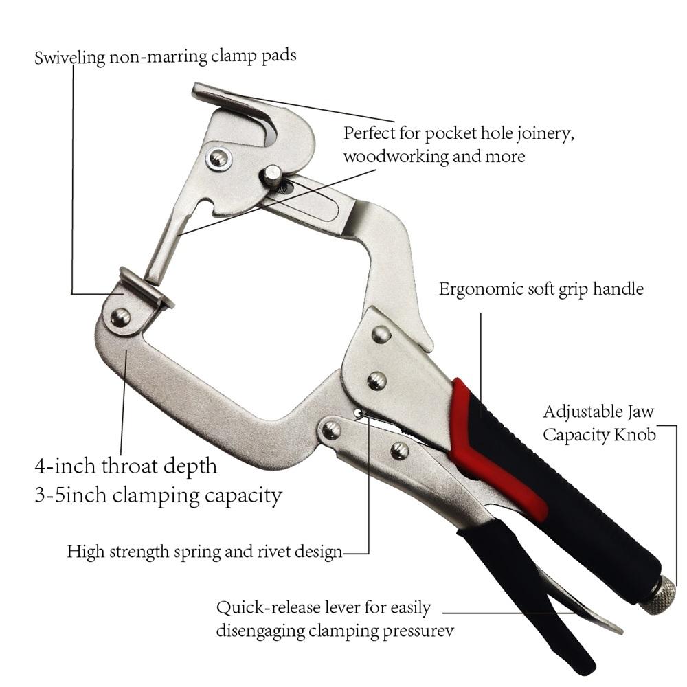 12 Inch Vigorous Pliers Oblique Hole Clamp Vigorous Pliers C-Type Vigorous Clamp Woodworking Clamp