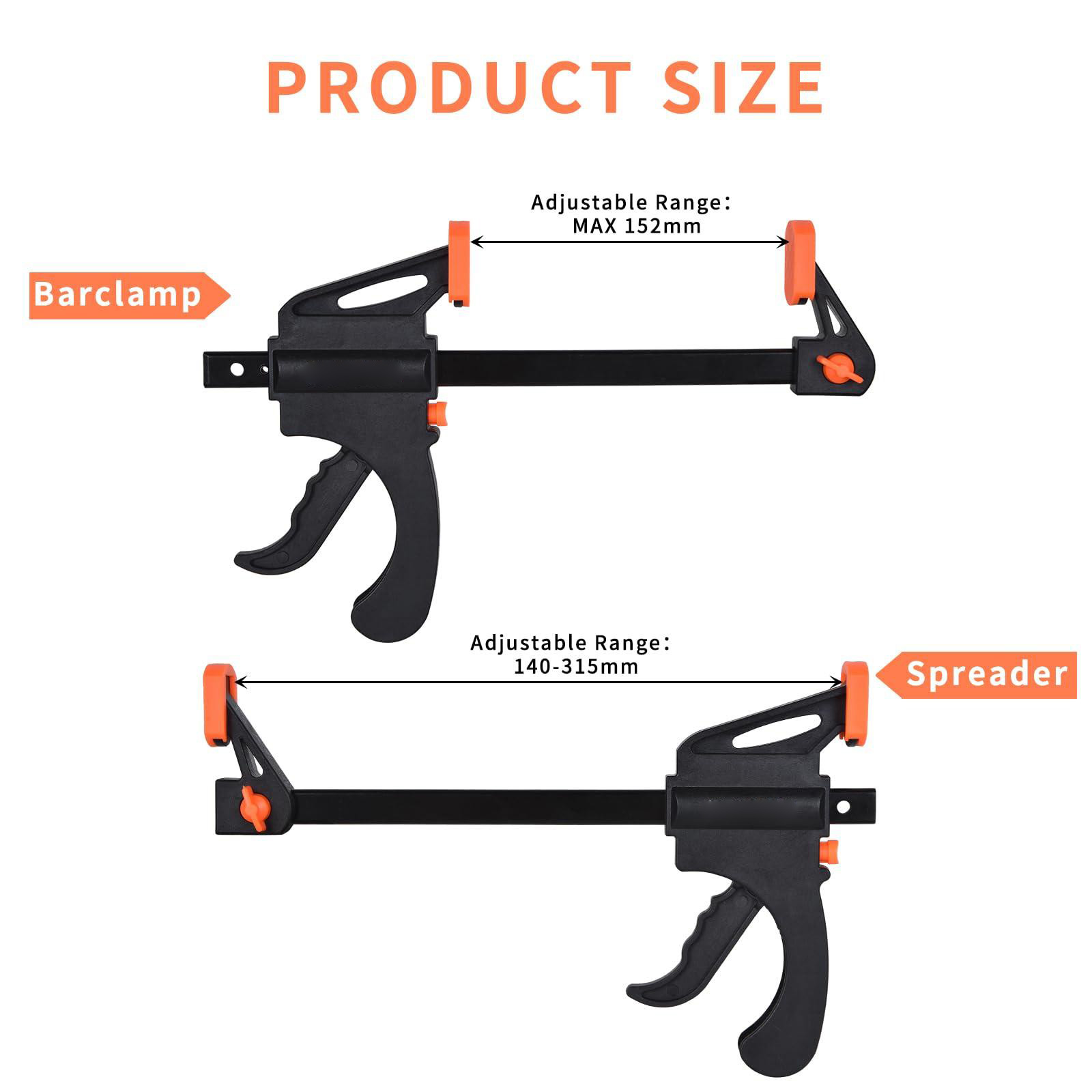 2/4PCS F-Bar Clamp Woodworking Clamp 4Inch Bar F Clamps Clip Wood Carpenter Tool Grip Quick Ratchet Release Squeeze Woodworking DIY Hand Tool Kit