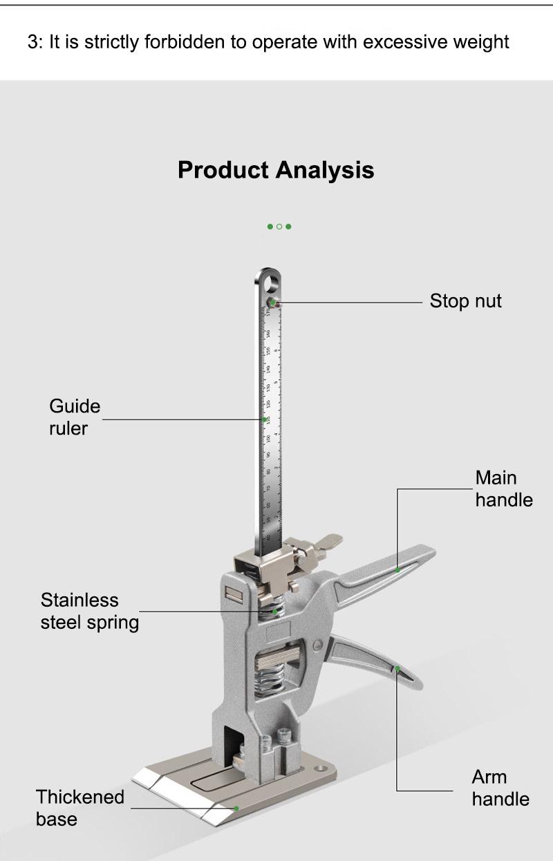 2PCS 12 Inch Heavy-Duty Labor Saving Handle Arm Jack Versatile Drywall Lift Wall Tile Locator and Woodworking Clamp