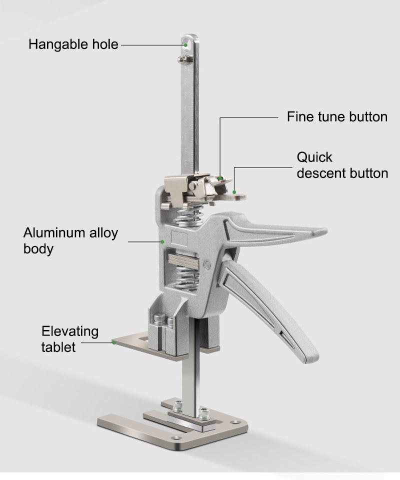 2PCS 12 Inch Heavy-Duty Labor Saving Handle Arm Jack Versatile Drywall Lift Wall Tile Locator and Woodworking Clamp