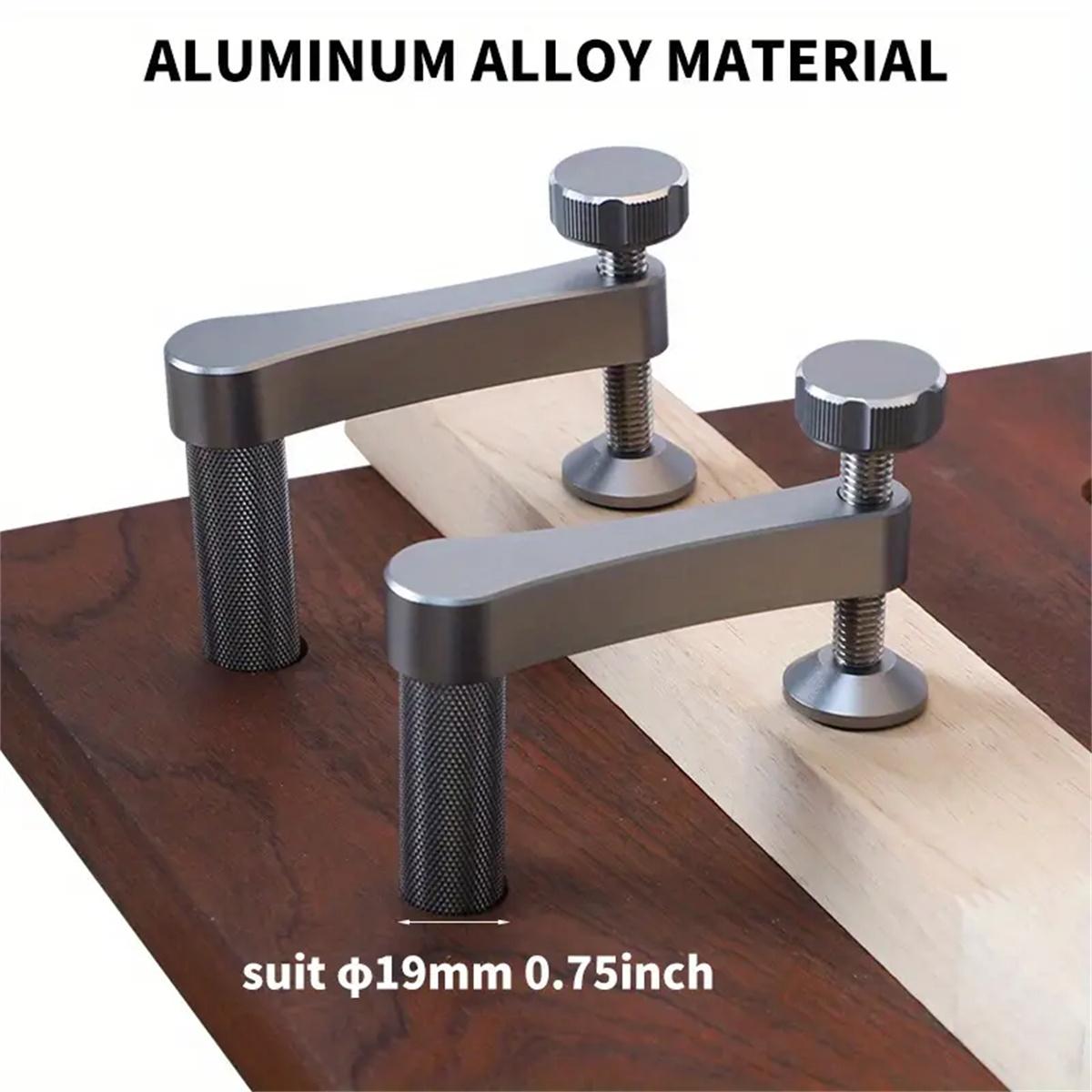 2PCS Workbench Dog Hole Clamp Set With Anti-Slip Pad Woodworking Desktop Fixed Clip Aluminum Alloy Quick Acting Hold Down Clamp